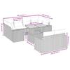 11-teiliges Gartensofa-Set mit Kissen, Beige, Poly-Rattan