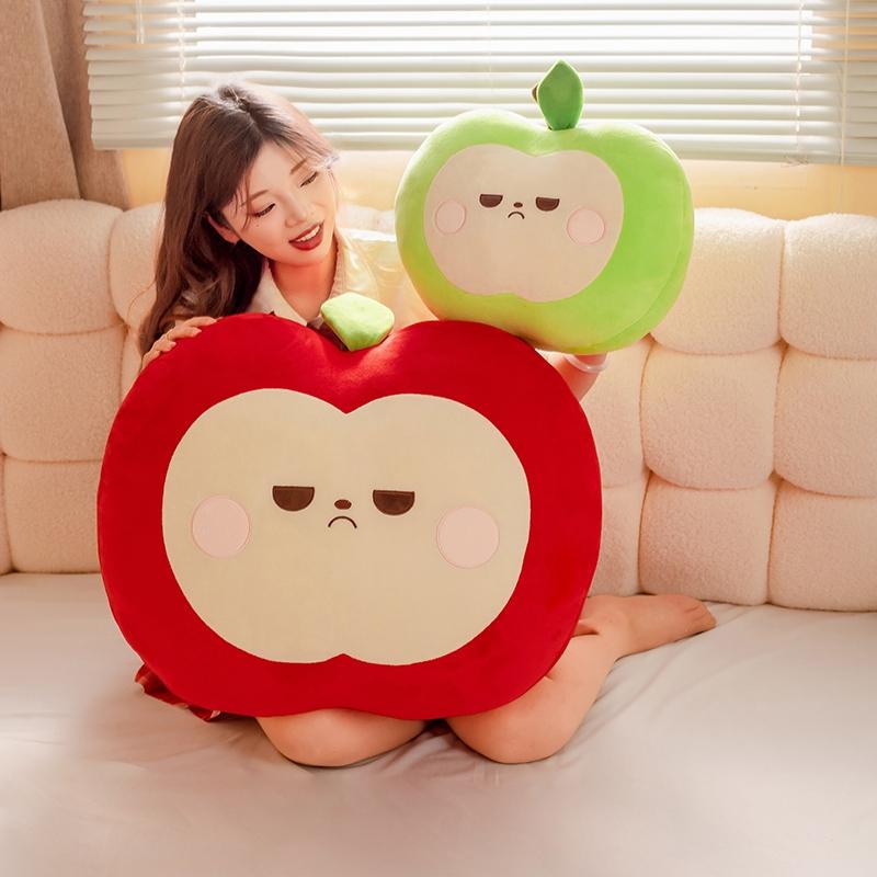 Squishy Red or Green Plush Toy Pillow Stuffed Soft Fruit Doll Cute Huggable Pillow Kids Christmas Birthday Gift