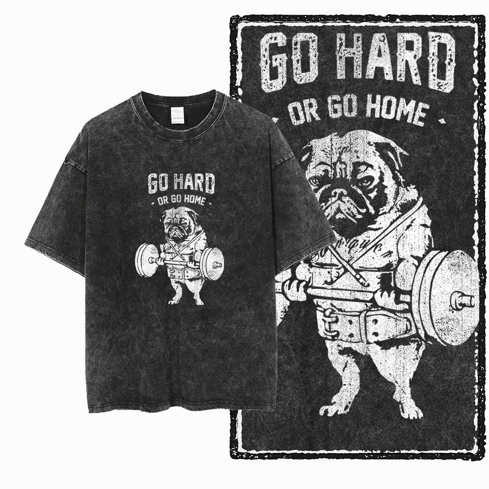 YG BODY BUILDING  Printed Cotton Acid Washed Graphic Unisex T Shirt Cool CROSSFIT Streetwear Men Tshirts Big Size Tee for men