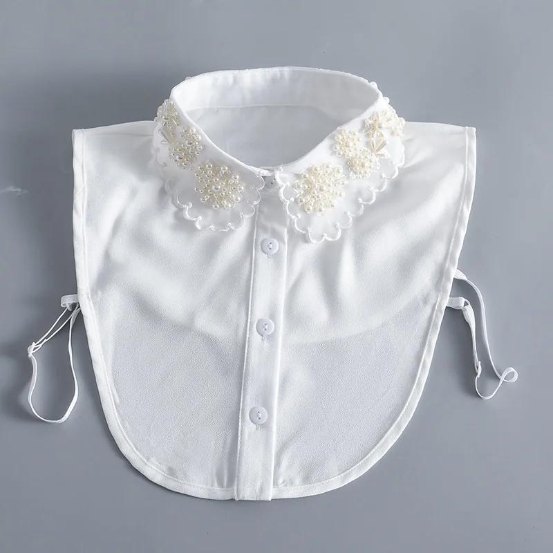 Women Handmade Fake Collar for Woman Shirt Detachable Business Removable Lapel False Collar Girls Fuax Cols Clothing Accessories