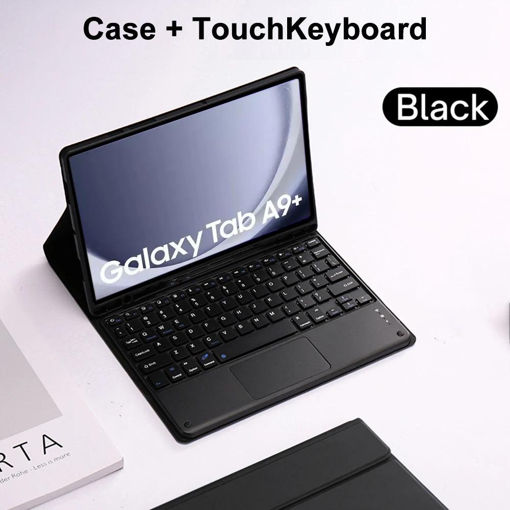 Keyboard Tablet Case for Samsung Galaxy Tab A9 Plus Leather Cover for Samsung Tab A9+ SM-X210 X216 X218 Magic Bluetooth Keyboard Case