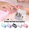 Nail Drill Bits Storage Box with 30 Holes and Cleaning Brush Manicure Salon Grinding Head Holder Nail Art Accessory Organizer