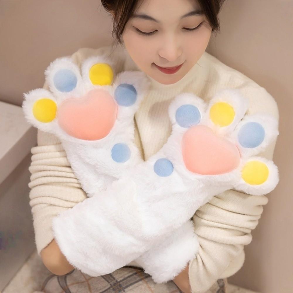 Thicken Cosplay Costume Gloves Cartoon Cat Claw Mittens Kawaii Plush Cat Paw Gloves  Gifts
