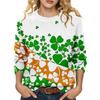 LXF-YT52 Saint Patrick's Day Fair Isle Pullover Sweater - Long Sleeve, Spring and Autumn Fashion.