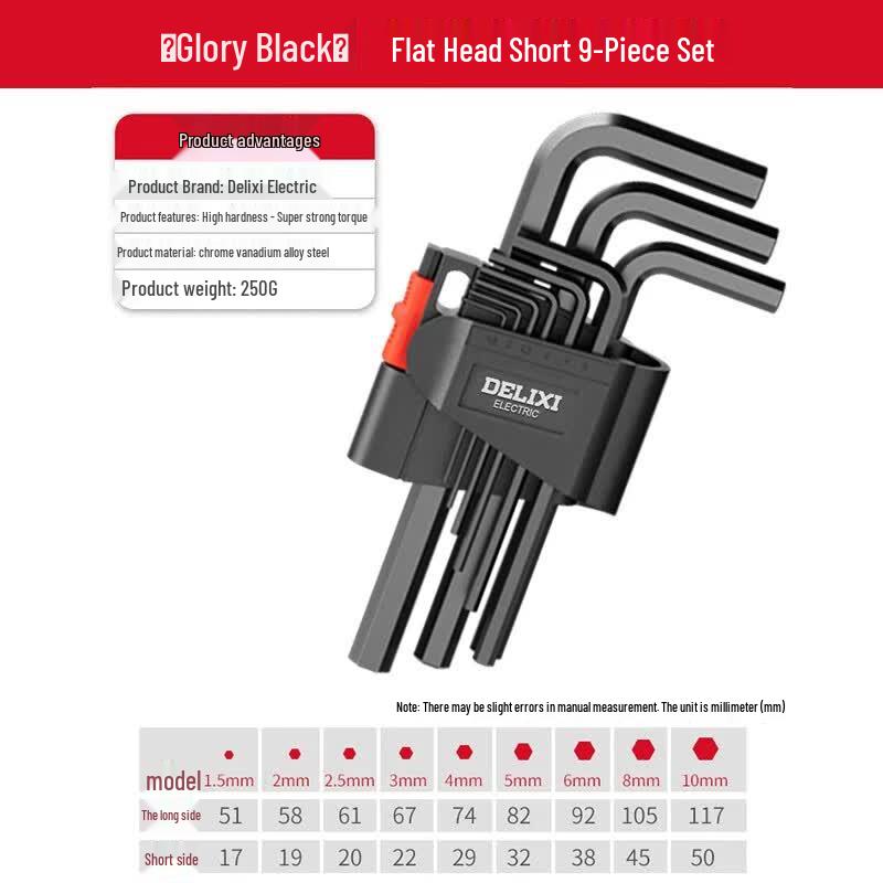 Delixi Hex Key Wrench Set