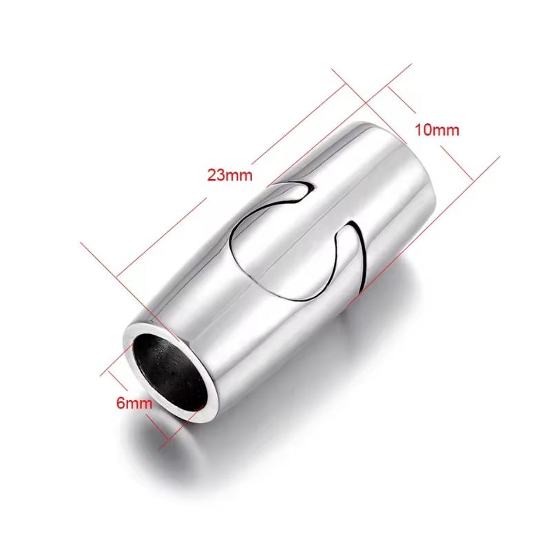 Stainless Steel Magnet Buckle 6mm 8mm Hole Magnetic Clasp for Leather Cord Reliable Connector for DIY Jewelry Projects