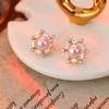 Premium Pearl Stud Earrings S925 Silver Needle Elegant Exquisite Earrings Retro Temperament Versatile Earrings