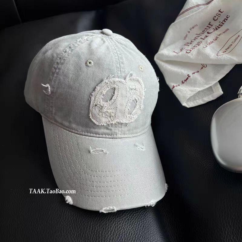 Fashion Hat Korean trendy brand ripped cap children American retro street deepening big head circumference showing face small baseball cap