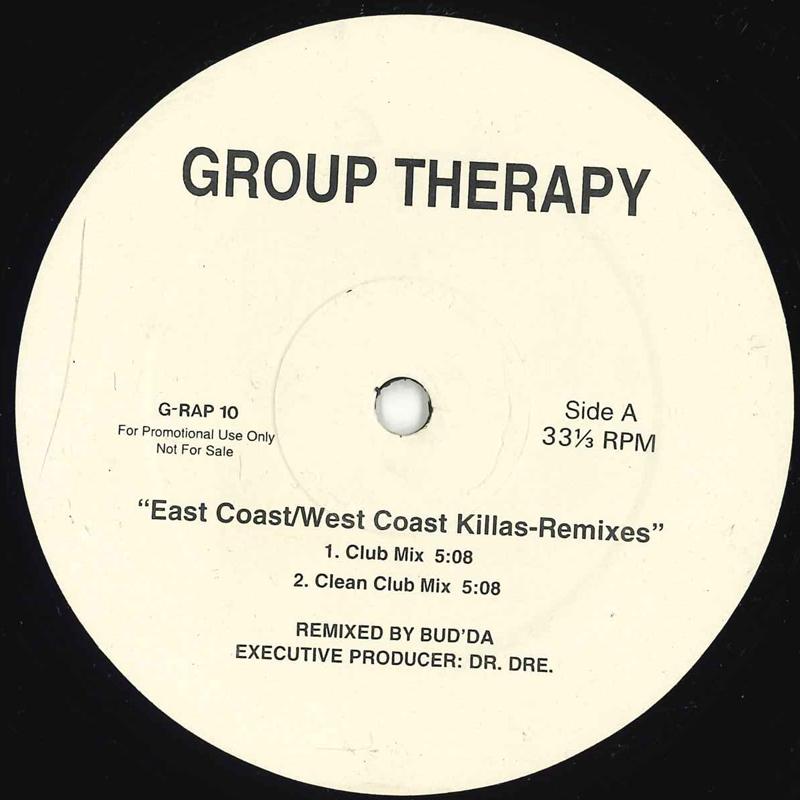 

12-дюймовая пластинка GROUP THERAPY - East Coast / West Coast Killas-remi GRAP10PROMO БЕЗ ЛЕЙБЛА США Рэп и хип-хоп/R&B Б/У
