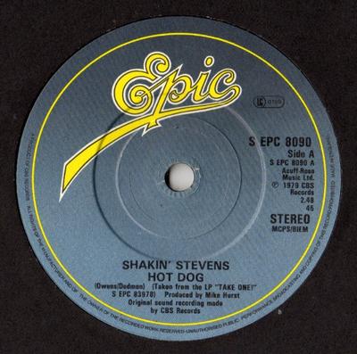 7-Zoll-Schallplatte SHAKIN' STEVENS - Hot Dog SEPC8090 Epic 1980 UK Rock Gebraucht