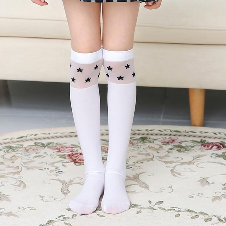 Free Shipping Cartoon Kids' Mid-Calf & Over-the-Knee Velvet Socks for Girls - Spring/Summer, Anti-Pilling