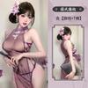 Women See Through Cheongsam Dress Sexy Halter Lingerie Set Dress Lace High Split Mesh Nightgown Chinese Couple Games Sex Uniform