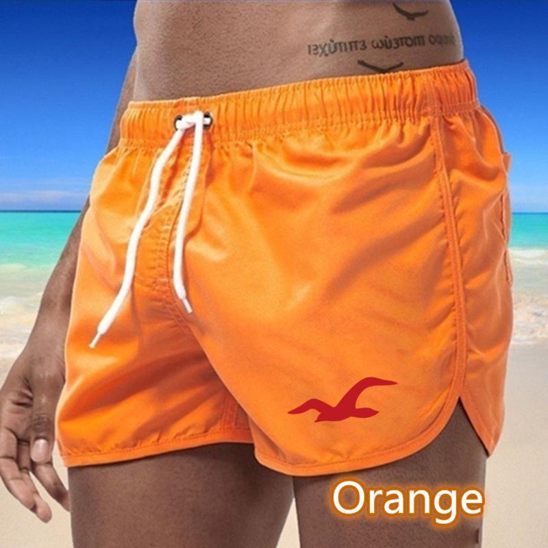 2025 Summer New Men's Quick-Drying Swim Trunks Sports Pants Swimwear Beach Shorts Jogging Shorts Seagull Printing