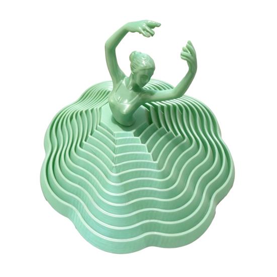 3D Printed Ballet Dancer Ornaments Spinning Ballet Girl Sculpture Rotational Movement Elegant Desk Decor for Home Office Creative Spaces Gifts зелёный