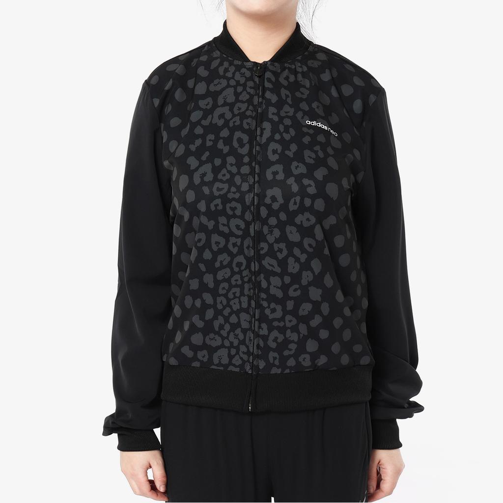 adidas Neo Spotted Print Running Sports Jacket Women Outerwear Black CF9803