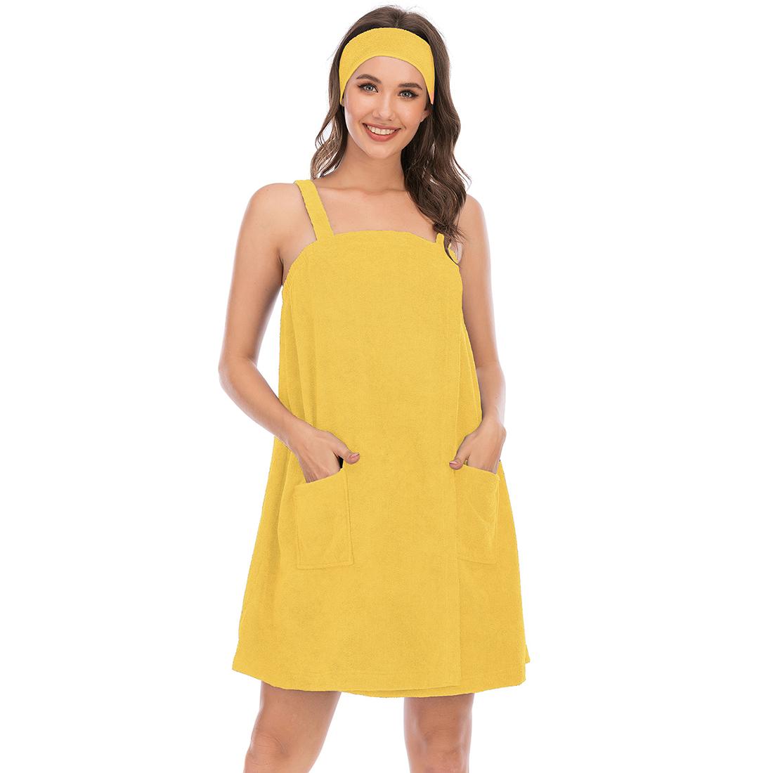 

Яркий олень, женский махровый халат для спа-ванны, халат с ремнями, быстросохнущий махровый халат на липучке, эластичный халат для душа с повязкой на голову, мягкое накрытие для бассейна в тренажерном зале XL жёлтый