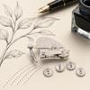 xiaobudian Vintage Precision Dotting Pen Set, Interchangeable Roller Wheel for Dashed Lines, Dual Mode Scriber Drawing, Architect Gift
