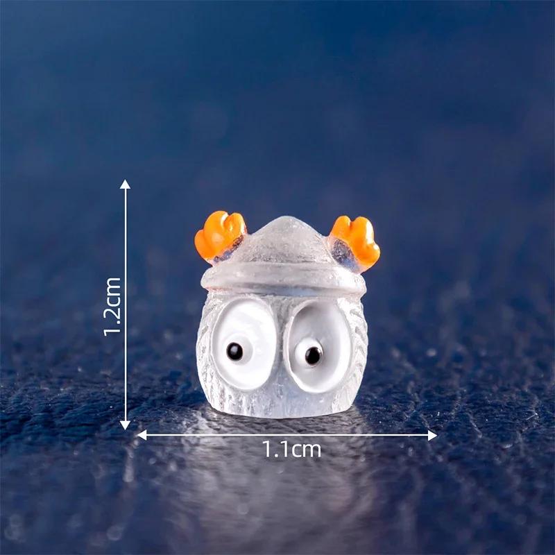 Miniatures Halloween Luminous Black Briquettes Elfs Mini Dust Ball Figure Miniature Figurines Fairy Garden Ornaments Home Decor