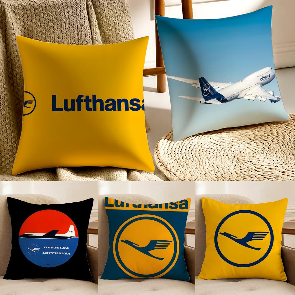 lLufthansa Aviation Themed Cushion Cover Pillowcase Antidustmite Living Room Sofa Decor Cushion Room