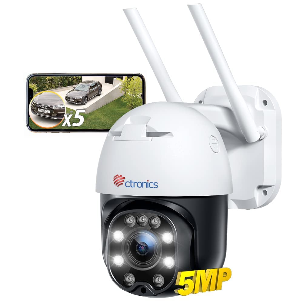 

Optical Ctronics Security Camera Outdoor Automatic Tracking Human Detection PTZ Preset Function 24 Hour Recording Smart Night Vision Remote Control білий