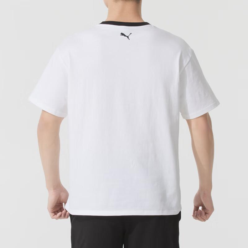 Puma Treningowa Wygodna Oddychająca Casualowa Koszulka z Krótkim Rękawem Unisex Top Biały 631722-02