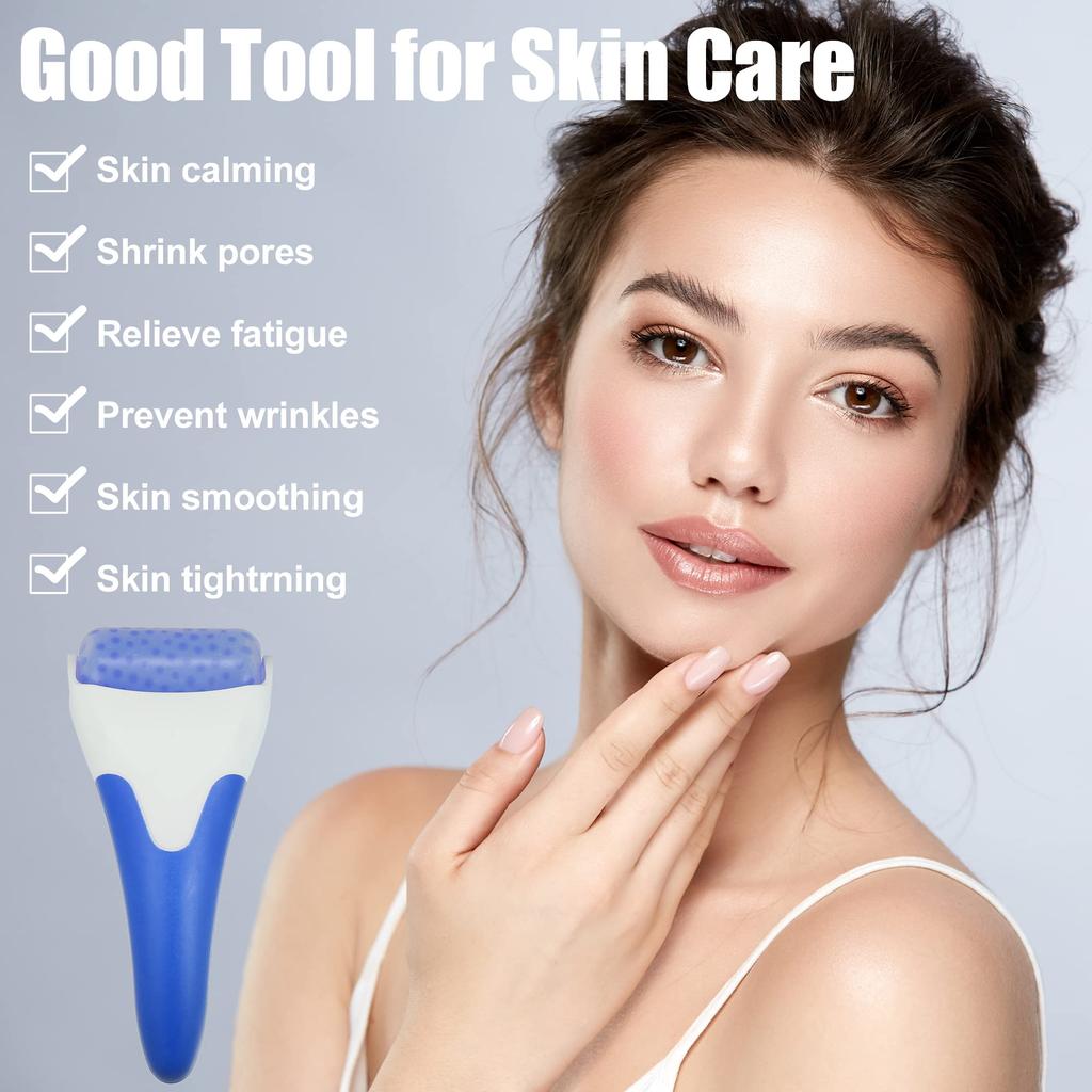 VOCOSTE Facial Ice Ice Face Roller Facial Roller Skin Care Tool for and Puffiness Purple and Blue Rollers, 2-Piece Set, Massager, Face, Eyes,