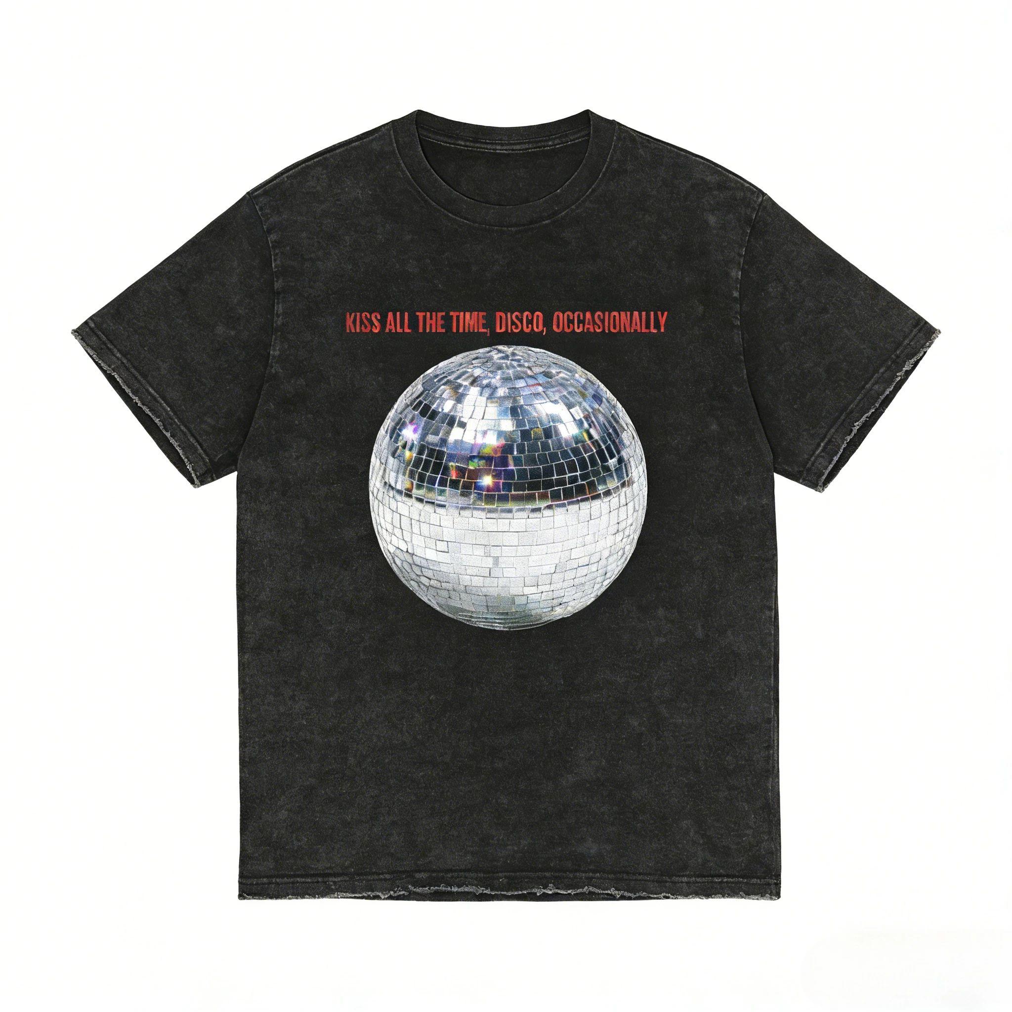 

Y2k Hot Sale Tshirt Harry Styles Kiss All The Time Disco Occasionally Album Acid Wash Cotton Casual Loose Short Sleeve Unisex S