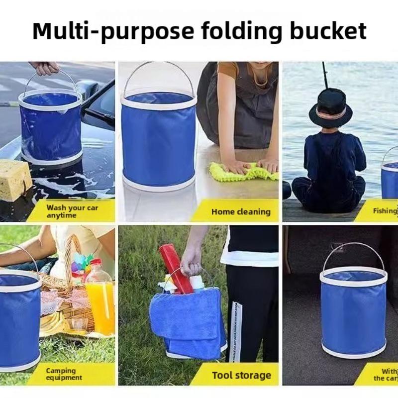 9/11/13L Car Folding Bucket Oxford Cloth Car Washing Buckets Portable Folding Bucket Multifunctional Waterproof