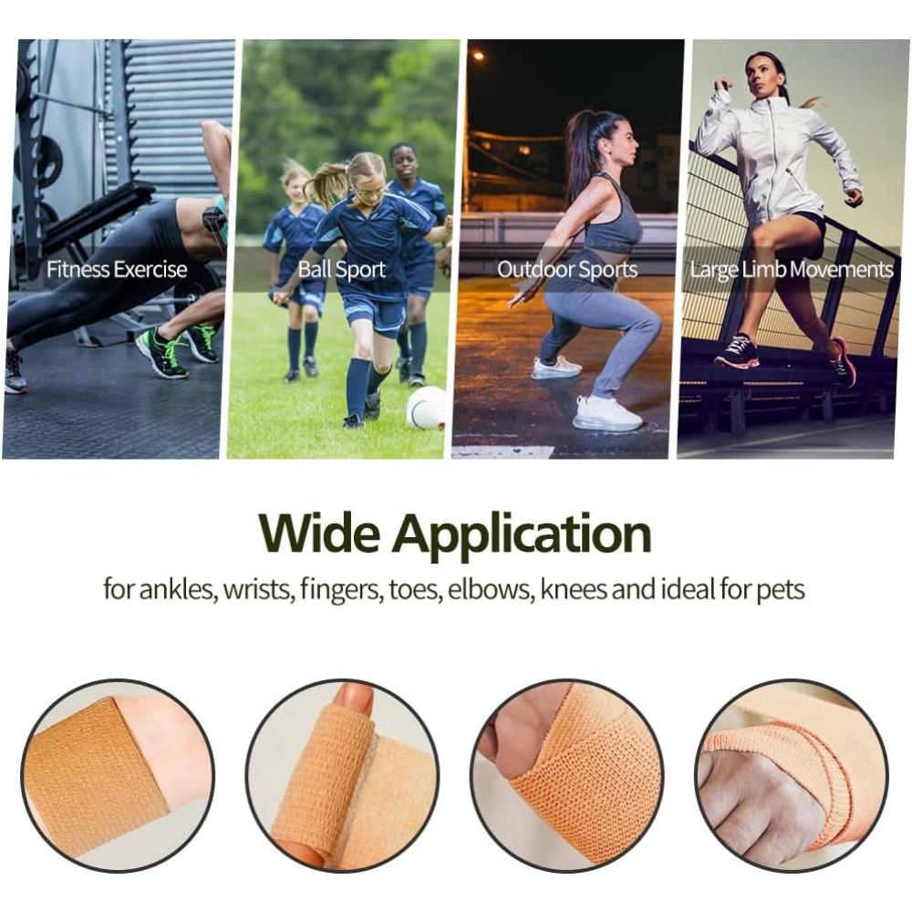 Durable And Safe 12/10Pcs Colorful Sport Self Adhesive Elastic Bandage Wrap Tape Elastoplast For Knee Pad Finger Ankle Palm Aid Kit Pet Tool Warm