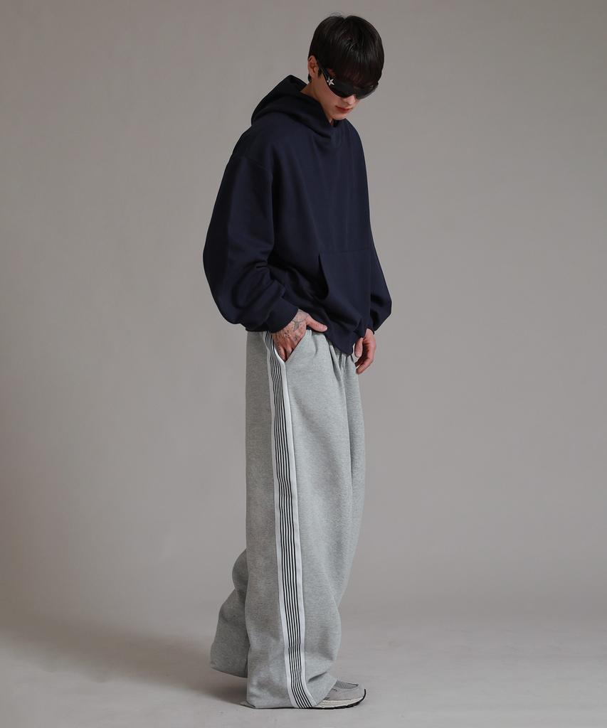 LIKE THE MOST Sixline Track Pintuck Pants_Gray