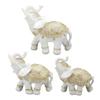 Elephant Statue White Resin Cute Lucky Elephant Sculpture for Entryway Bookshelf Computer Desk Home