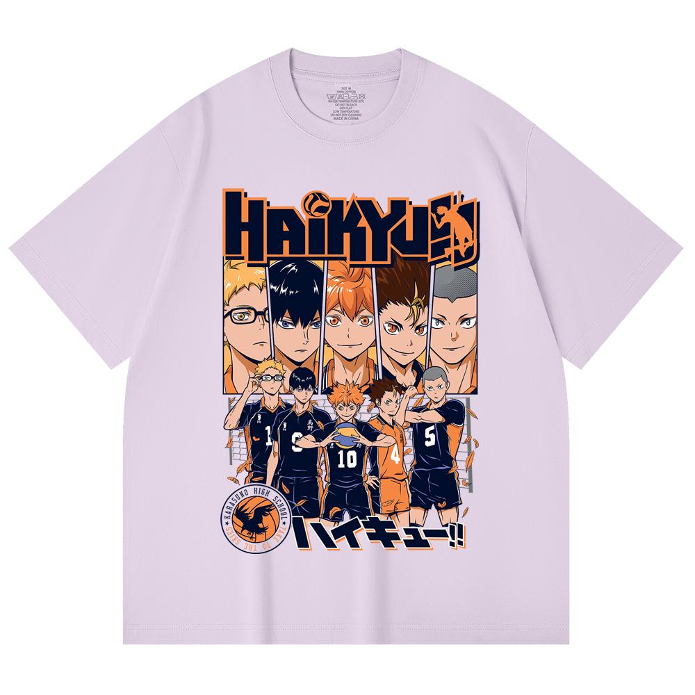 T-shirt Unisex Cotone Pesante 230 Gsm 100% Cotone Haikyu V7 Karasuno High Stampa