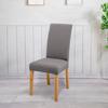 Solid Color Chair Covers Elastic Dining Room Seat Cover Washable Chair Protective Case for Restaurant Wedding Banquet Light Gray