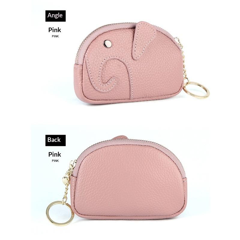 Damen Kleine Geldbörse PU-Leder Elefant Kartenhalter Niedliche Mini-Geldbörse Tasche Hängender Anhänger für