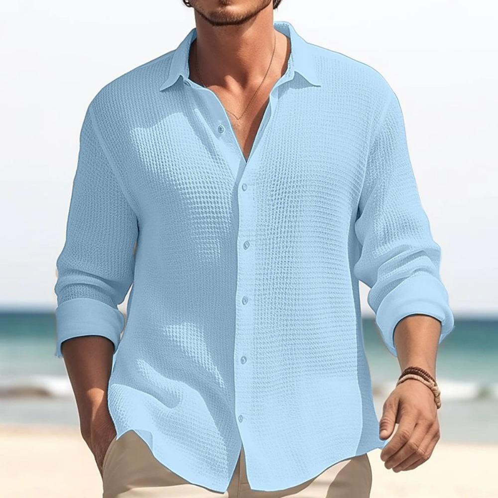 

Весенние повседневные рубашки для мужчин, однотонные однотонные базовые мягкие пляжные рубашки с длинными рукавами, мужские дышащие свободные уличные топы XXXL небесно-голубой