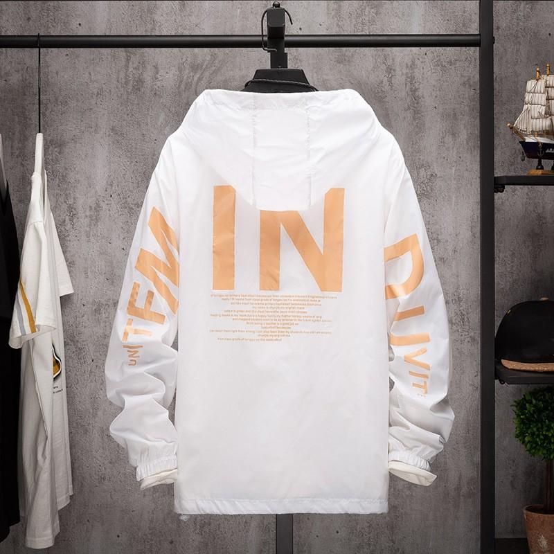 Men s Lightweight Summer Printed Sun Protection Jacket for Outdoor Sports, Plus Size, Quick-Dry XS белый