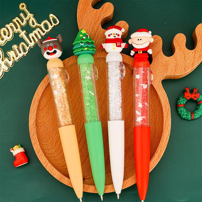 Cartoon Christmas Ballpoint Pen Cute Santa Claus Pen For Student Stationery Gift