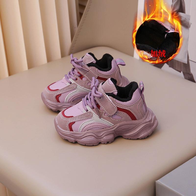 Boys shoes casual sports shoes winter velvet thermal shoes girls dad shoes two cotton velvet baby thermal cotton shoes