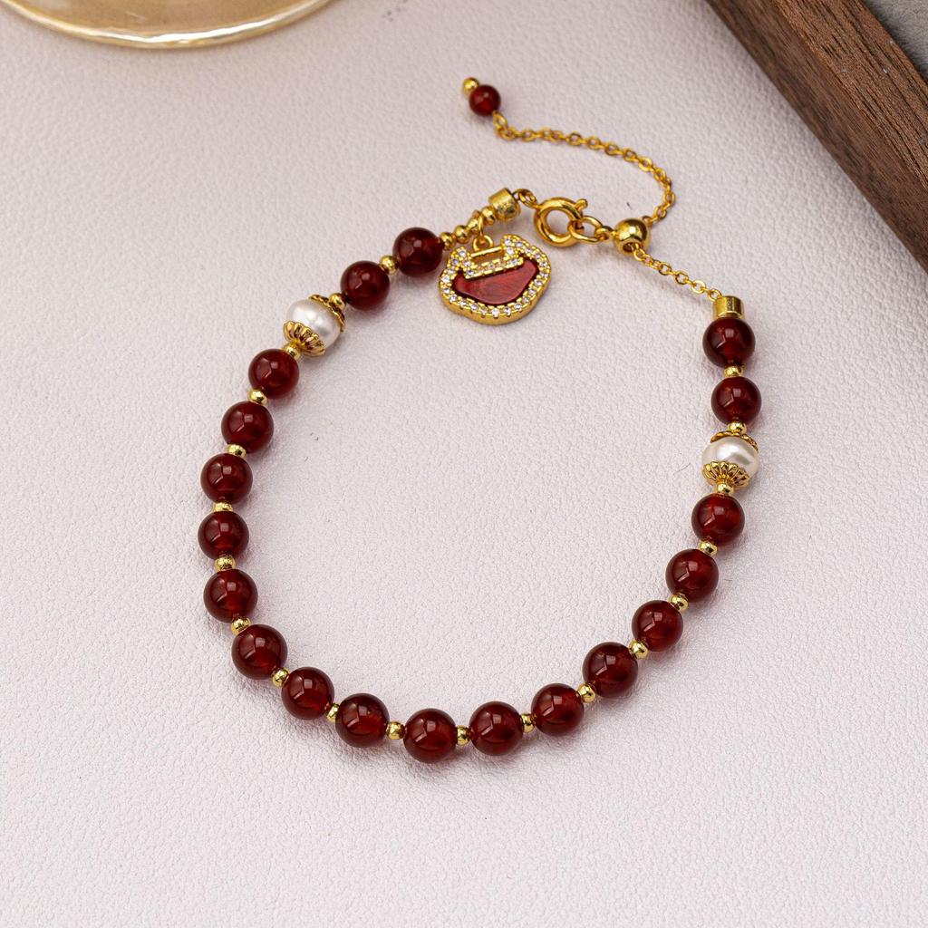 Gold Sand Zodiac Red Rope Braided Bracelet - Retro, Versatile & Luxurious Series
