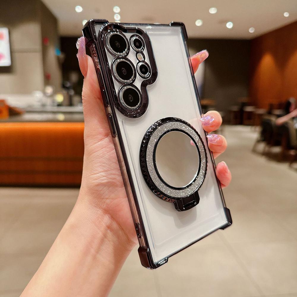 Beschichtung Spiegelhalter Ständer Weiches Silikon Vier Ecken Luftkissen Stoßfeste Schutzhülle für Samsung Xiaomi Poco Redmi