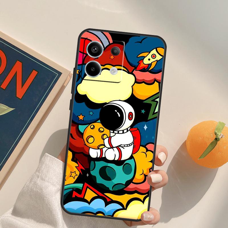 Star Astronaut Cute Funda For Xiaomi Redmi Note 14 Pro 9 10 11 12 13 Pro 10S 11S 12S Redmi 10C 12C 13C 14C Case