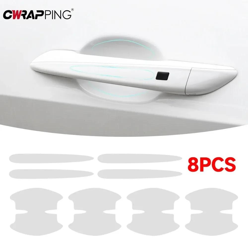 8 Stück Auto Türschüssel Kratzschutzaufkleber TPU Transparent Wasserdicht Türgriff Lackschutzfolie Auto Aufkleber Zubehör