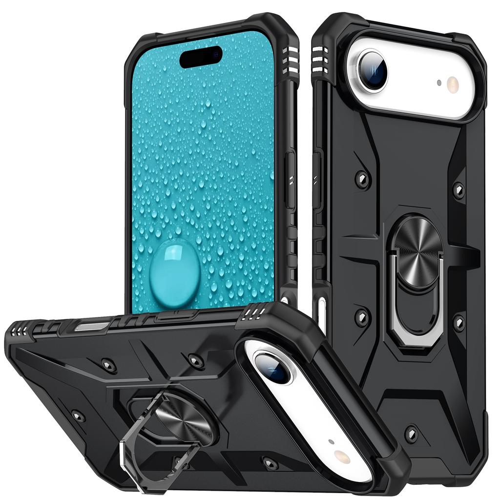 For iPhone 17 Air Case PC+TPU Anti-Drop Phone Cover with Ring Kickstand