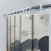 Artistic Black White Shower Curtain for Bathroom Decor Geometric Design in Beige, Brown, Grey Navy Blue Colors (180 x 240 cm)