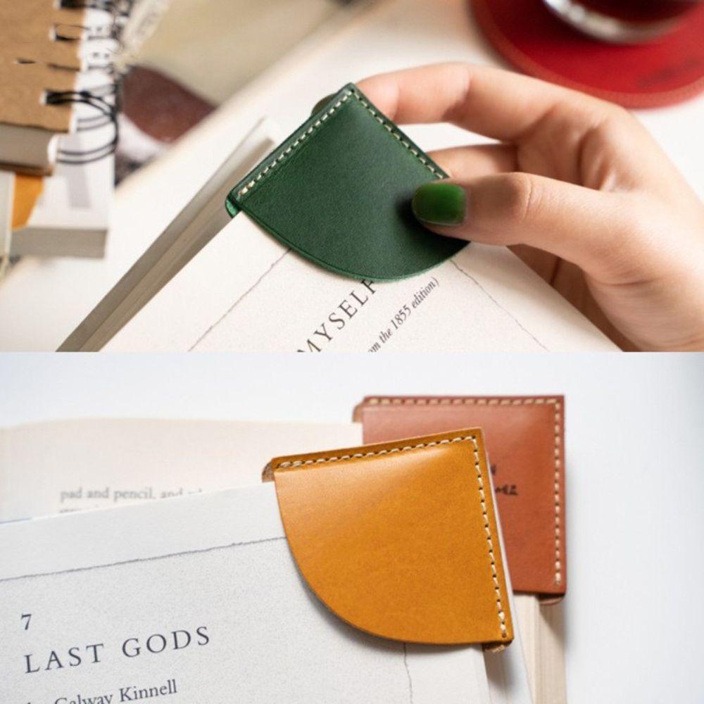 Elegant Student PU Leather Handcrafted Corner Page Marker Bookmarks Teacher Gift Reading Marker