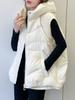 Women's Winter Knitted Duck Down Hooded Vest Sleeveless Warm Coat
