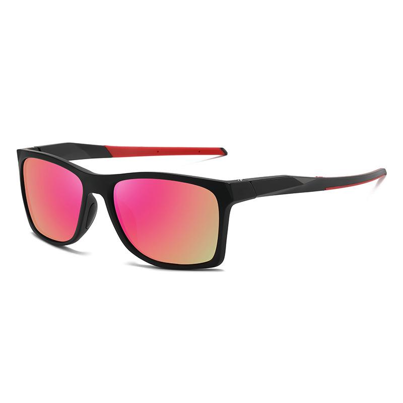 Nouveaux Lunettes de Soleil Polarisées Ultra Légères Carrées pour Hommes Antidérapantes Grande Monture Moulage par Injection Bicolore Lunettes de Conduite Cyclisme
