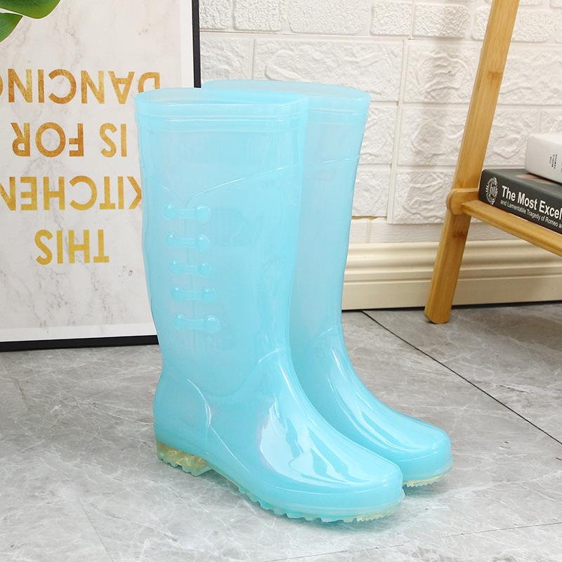 

Женские непромокаемые сапоги желейного цвета, непромокаемые туфли средней длины, Bottin Femme, 2024, резиновая обувь без шнуровки, зимние женские непромокаемые сапоги для работы 5 синий