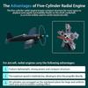 TECHING FA-5C Radial Engine Model, 3D Puzzle, Assembly Kit, Moving, For Adults, Authentic