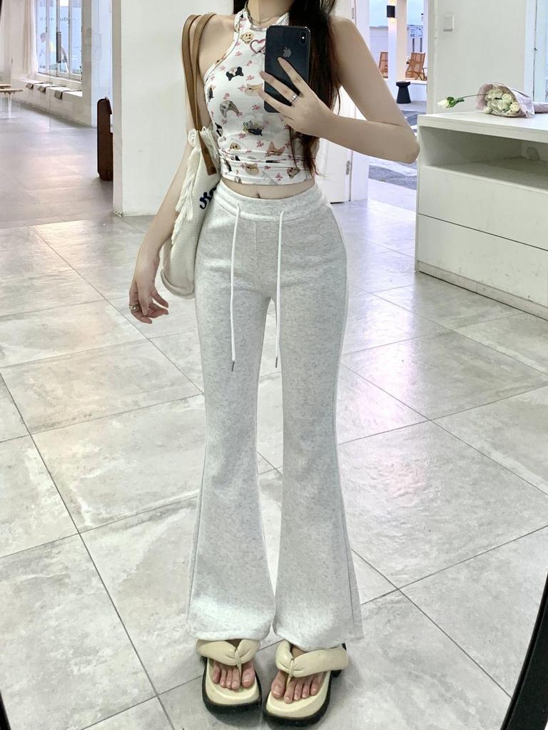 Hua Cotton Blend Micro-Flare High Waist Slimming Sweatpants for Women - 2025 Autumn Collection